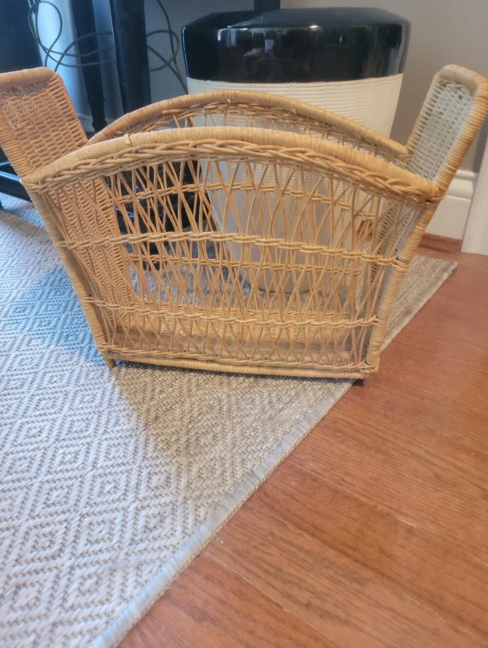 Natural Wicker Magazine Rack - Natural Color. Versatile Multiple Uses In Home